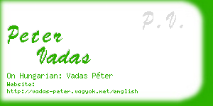 peter vadas business card